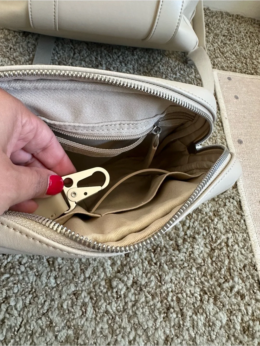 Monos Metro Backpack in Beige Vegan Leather